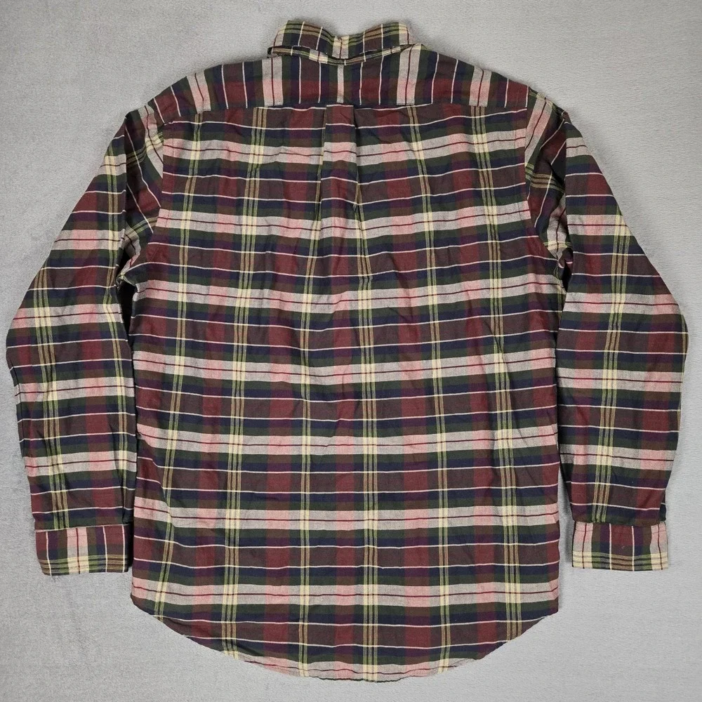 Polo Ralph Lauren Shirt Mens Large Indian Madras Plaid Lightweight Woven Cotton